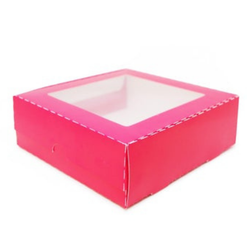 Flip Lid Windowed Boxes Made with Recycled Material -Pink or PolkaDot Color